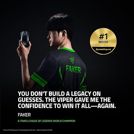 Razer Viper V3 Pro Wireless Esports Gaming Mouse: Symmetrical - 55g Lightweight - 8K Polling - 35K DPI Optical Sensor - Gen3 Optical Switches - 8 Programmable Buttons - 95 Hr Battery - White - Image 2