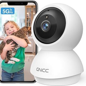 GNCC 2K WiFi Cameras for Home Security, Security Camera Indoor, Baby/Pet Camera with Phone App, 2.4/5GHz, Motion Detector, Night Vision, 2-Way Audio, SD/Cloud Storage, Works with Alexa & Google Home